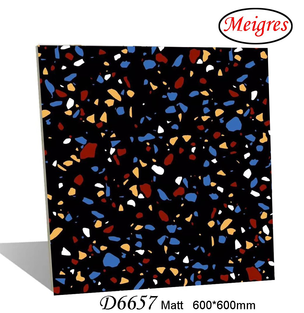 Terrazzo (concrete) Design Matt Finish Glazed Porcelain Tile (600X600, 600X1200mm)