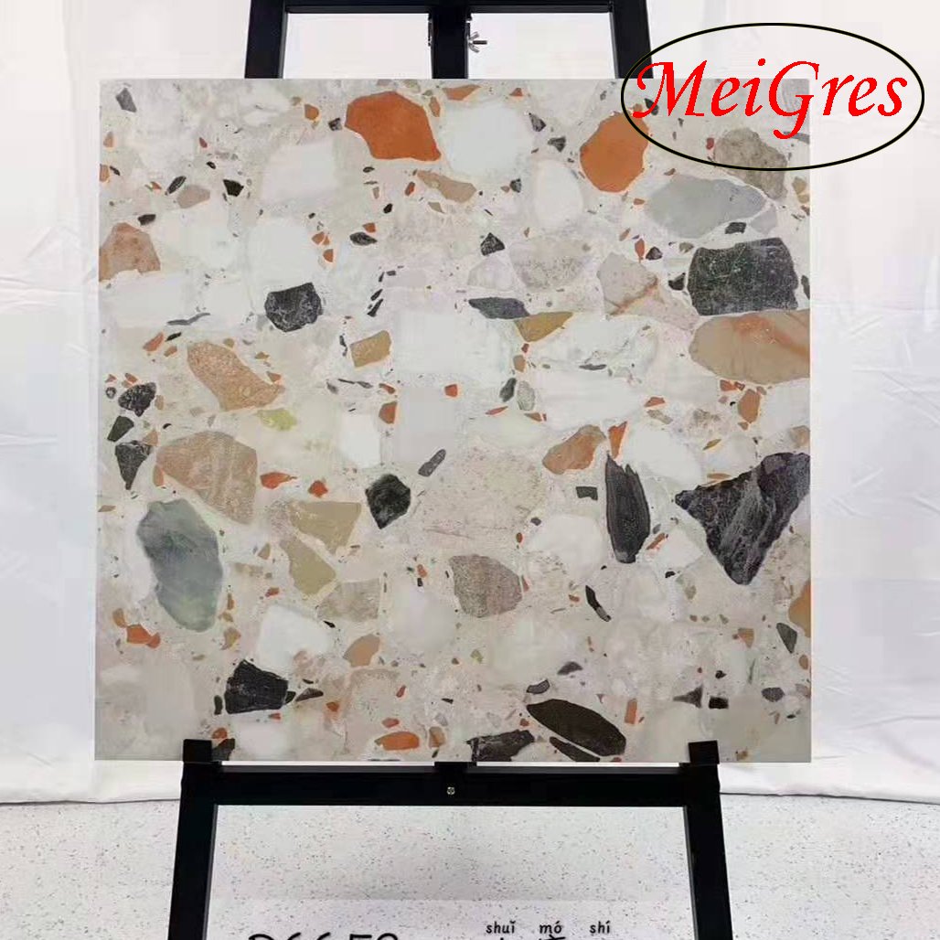Terrazzo (concrete) Design Matt Finish Glazed Porcelain Tile (600X600, 600X1200mm)