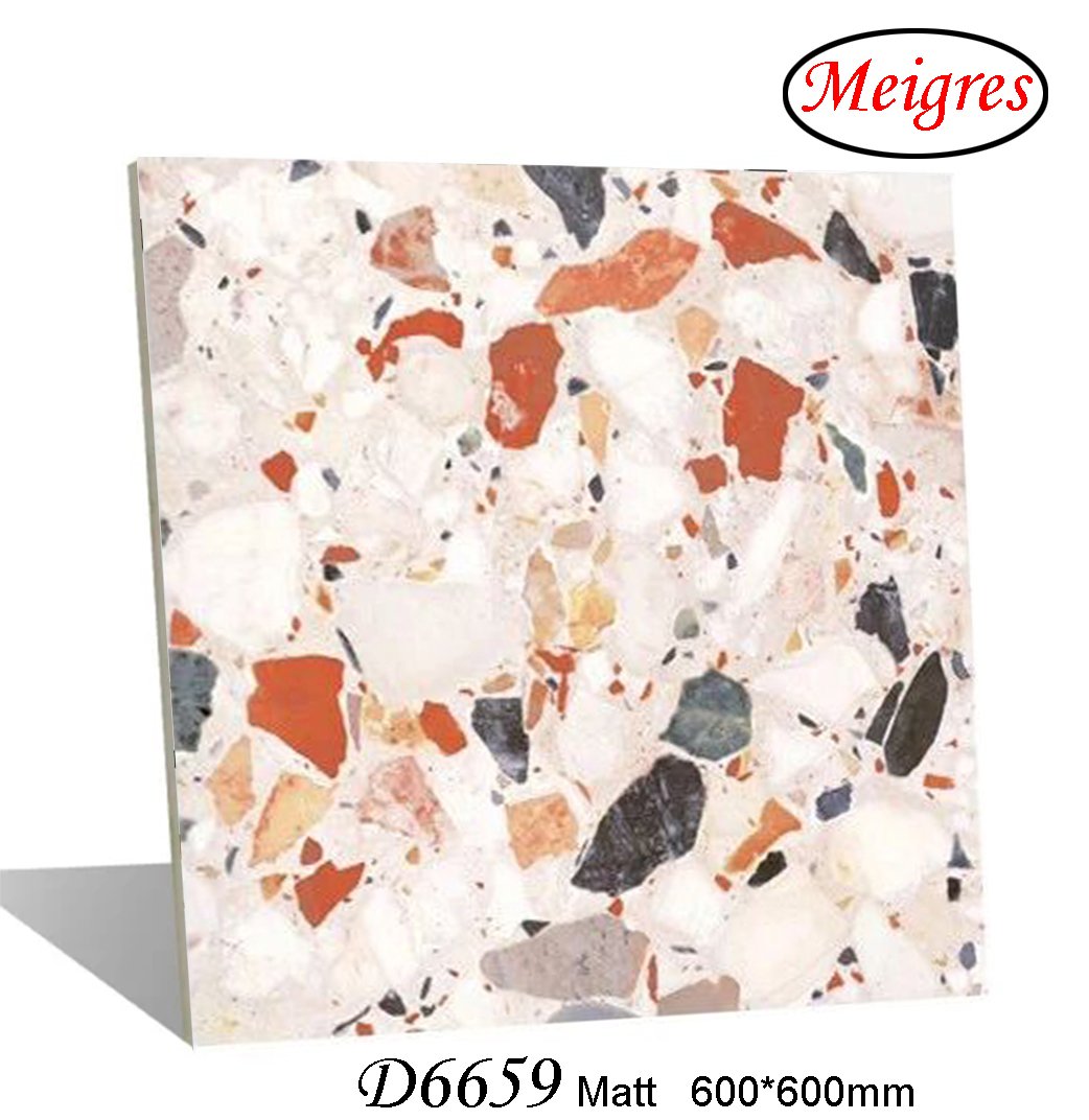Terrazzo (concrete) Design Matt Finish Glazed Porcelain Tile (600X600, 600X1200mm)