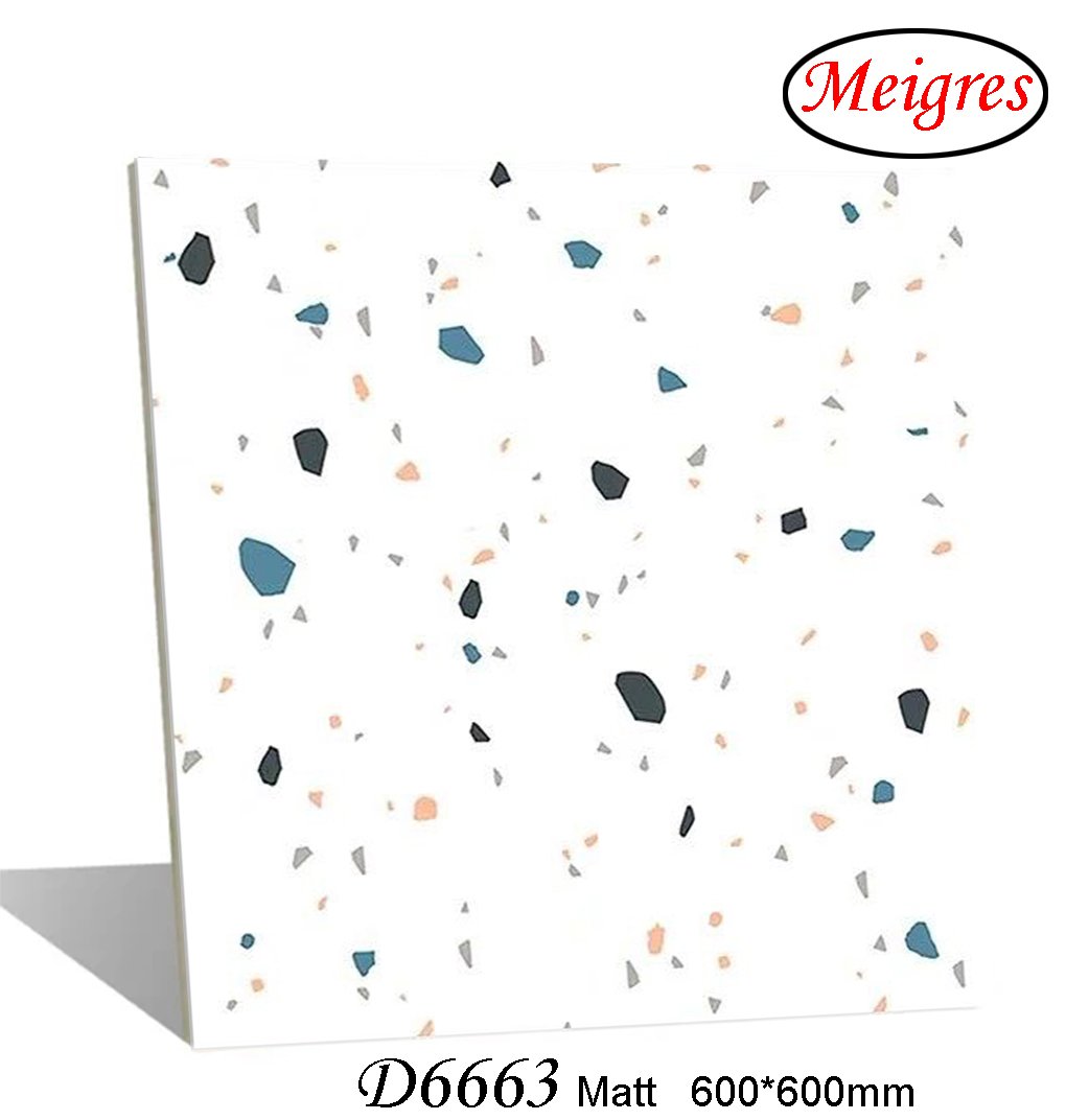 Terrazzo (concrete) Design Matt Finish Glazed Porcelain Tile (600X600, 600X1200mm)