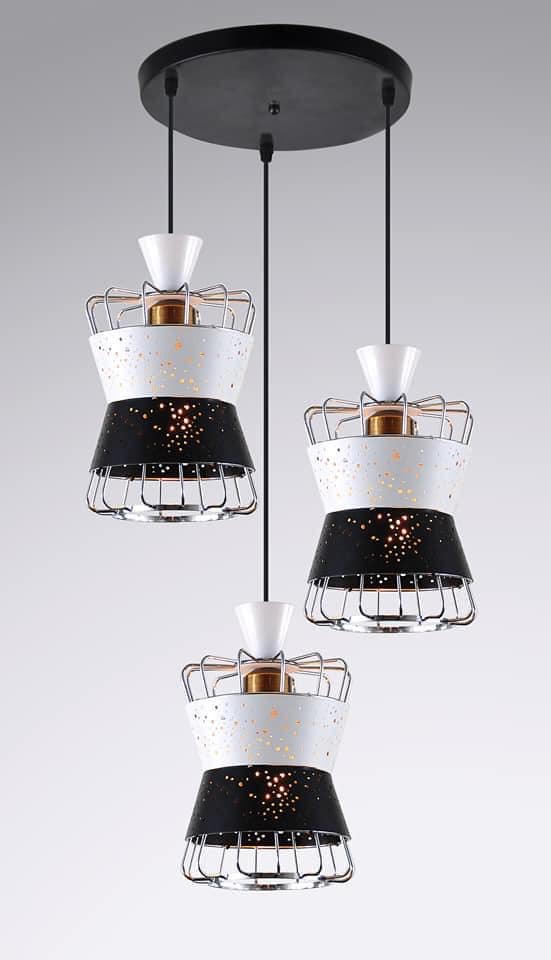 LED Pendant Light Three Heads Modern Simple Gold Black or white