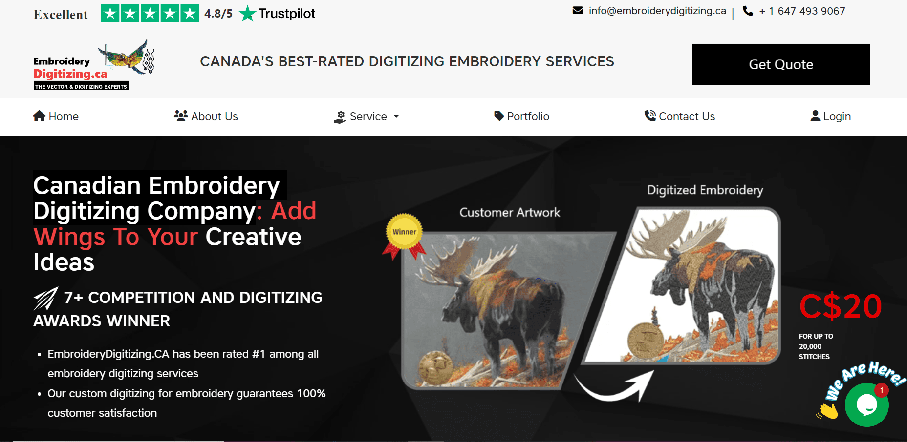 CANADA’S BEST-RATED DIGITIZING EMBROIDERY SERVICES