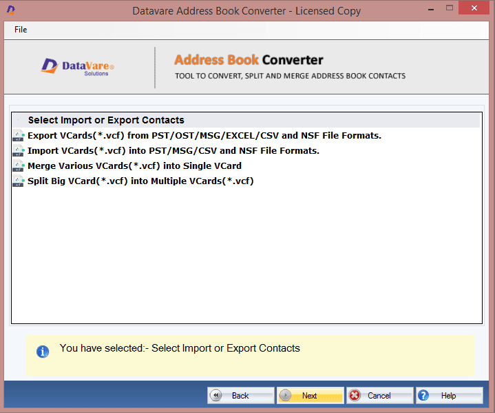 DataVare Address Book Manager Software