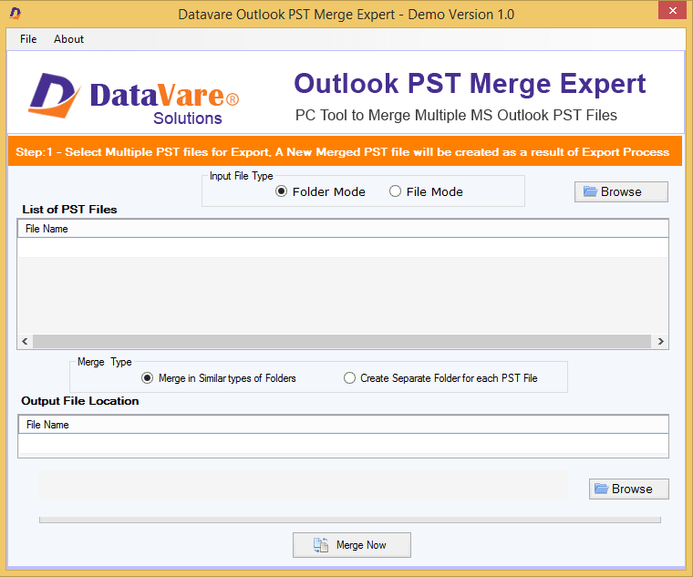 DataVare Outlook PST Merge Expert