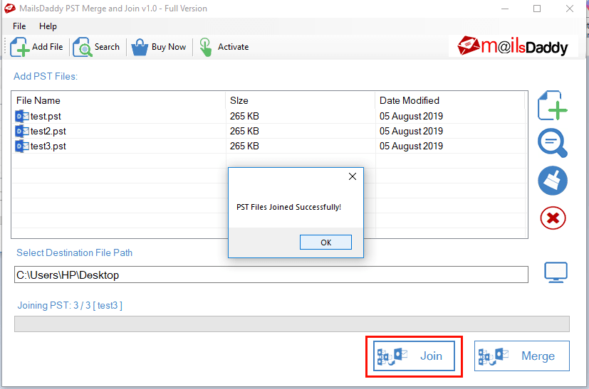 MailsDaddy PST Merge and Join Tool