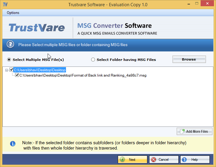 TrustVare MSG Converter Software