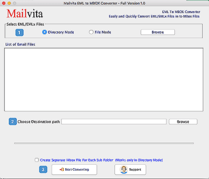 Mailvita EML to MBOX Converter For Mac Software