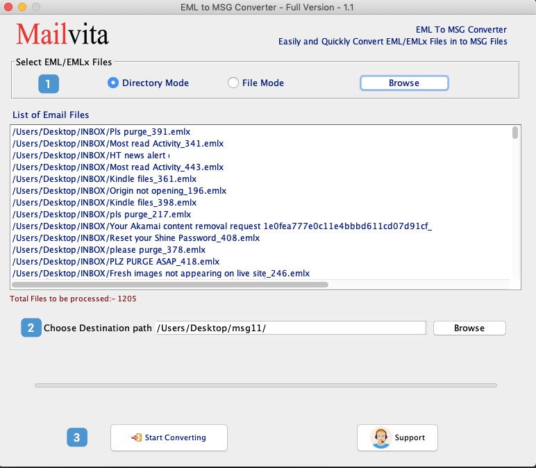 Mailvita EML to MSG Converter For Mac Software