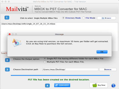Mailvita MBOX to PST Converter For Mac Software