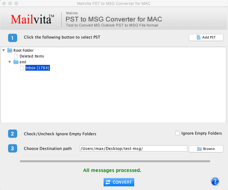 Mailvita PST to MSG Converter For Mac Software