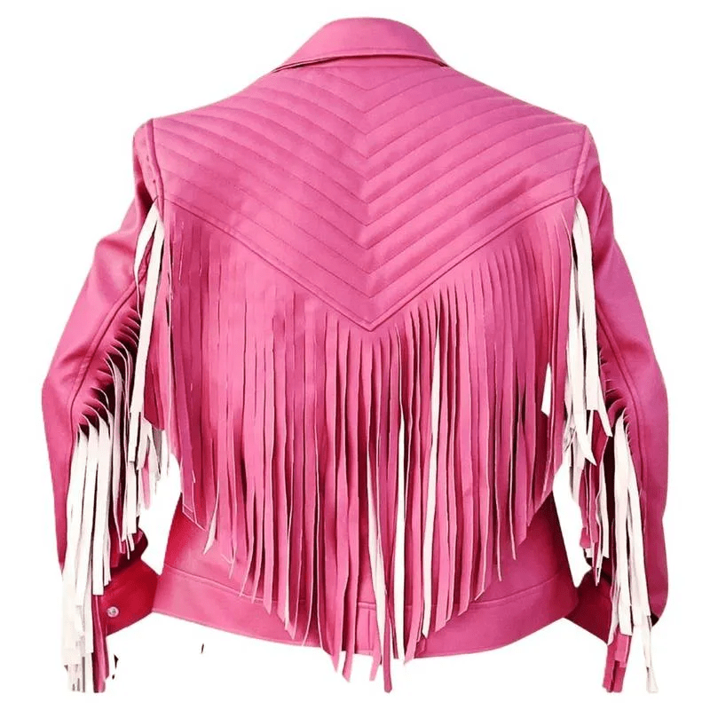 Jason Momoa A Minecraft Movie Pink Fringe Jacket