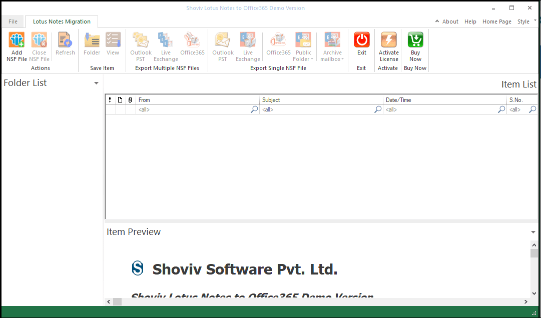 Shoviv Lotus Notes to Office 365 Migration Software