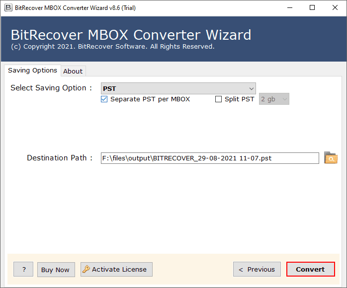 Import MBOX to PST