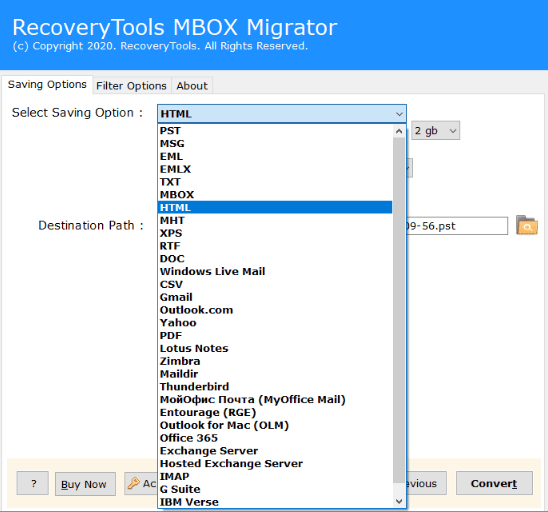 RecoveryTools MBOX to HTML Converter