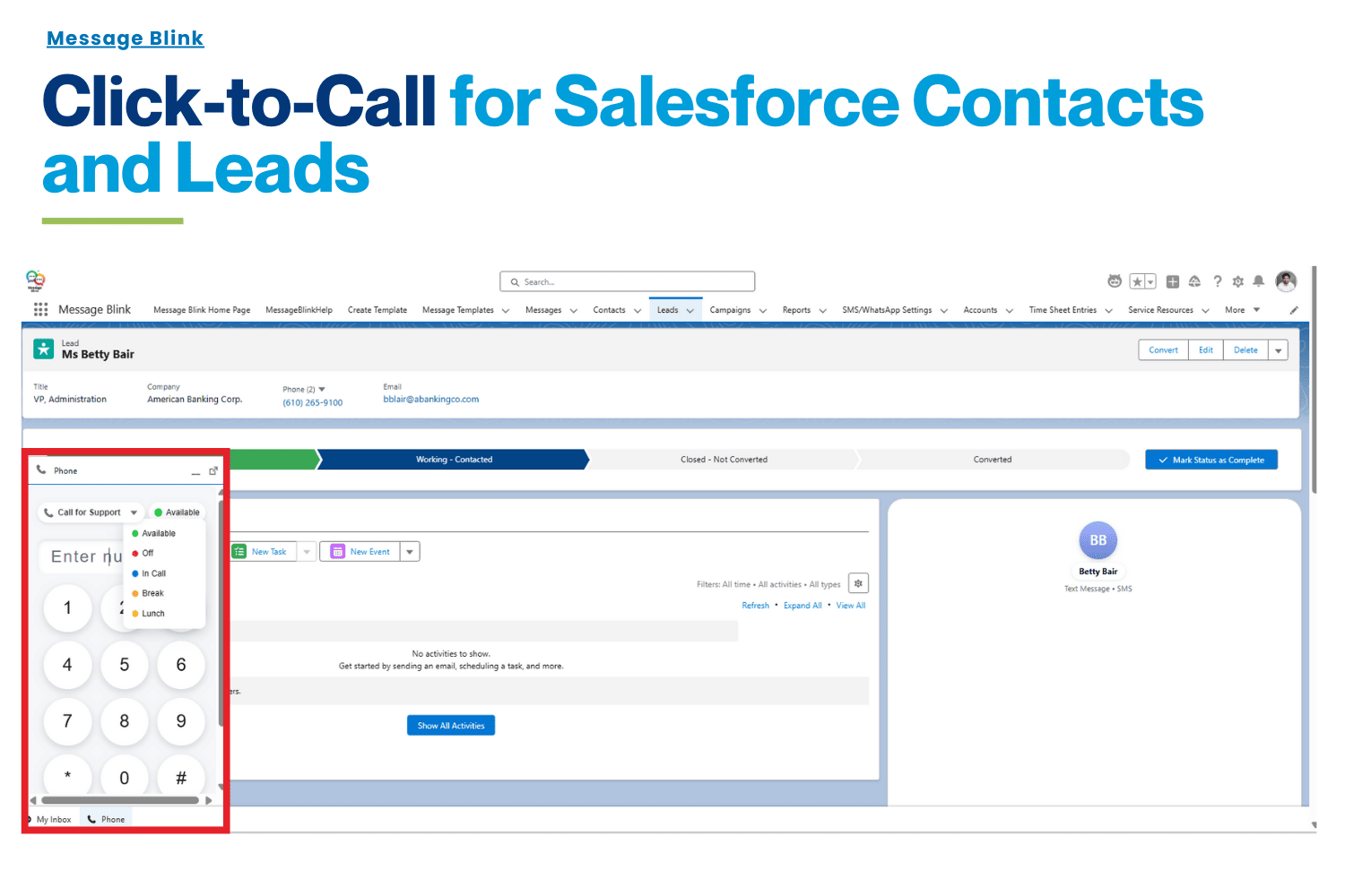 Message Blink- Salesforce SMS Messaging App