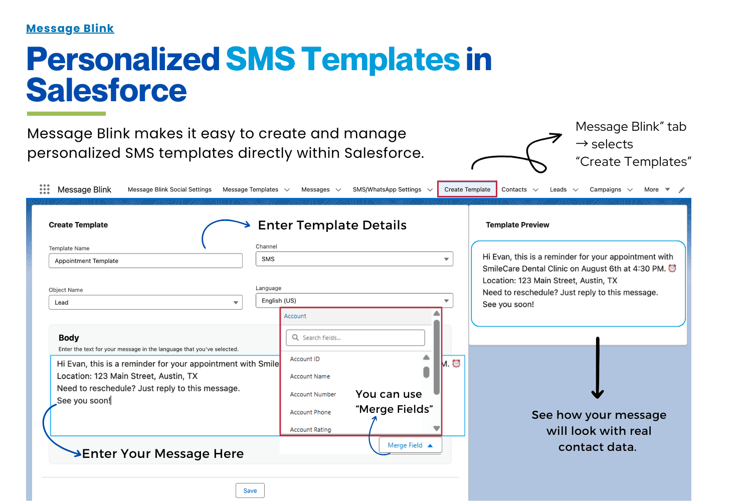 Message Blink- Salesforce SMS Messaging App