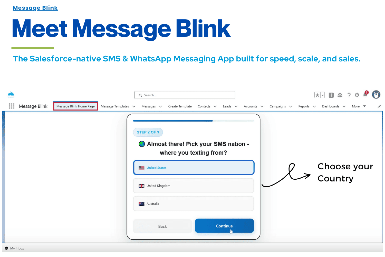 Message Blink- Salesforce SMS Messaging App