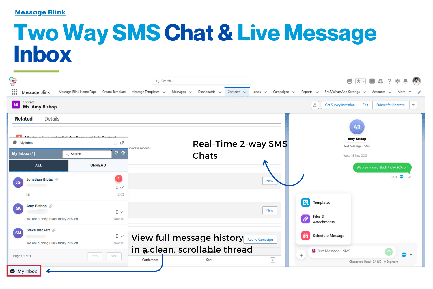 Message Blink- Salesforce SMS Messaging App