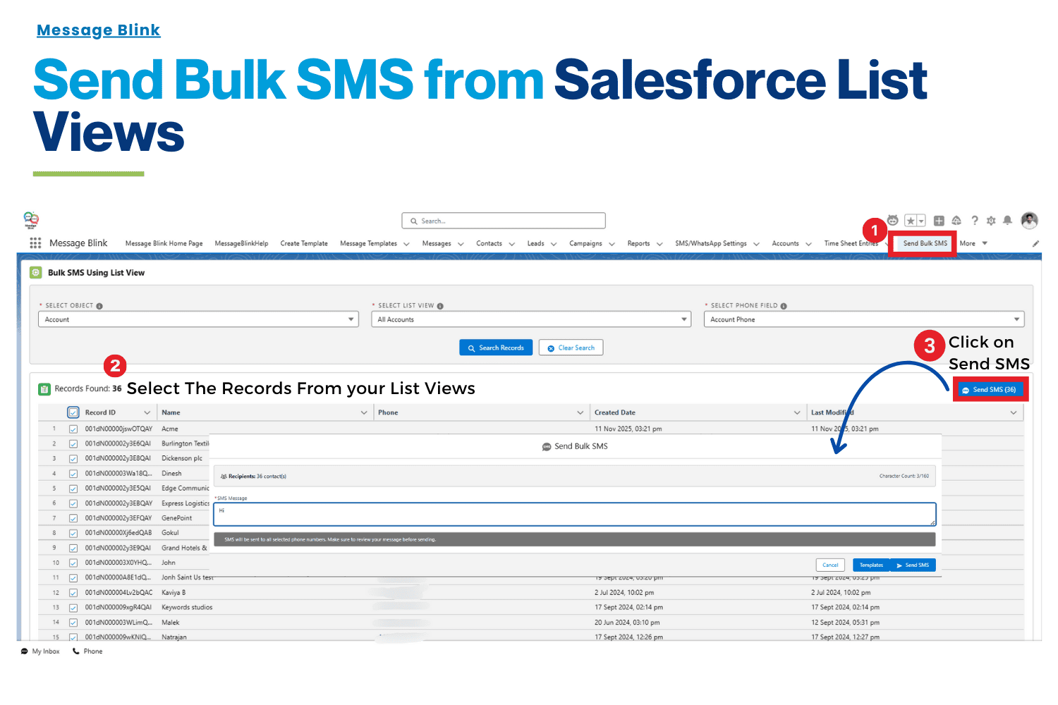 Message Blink- Salesforce SMS Messaging App
