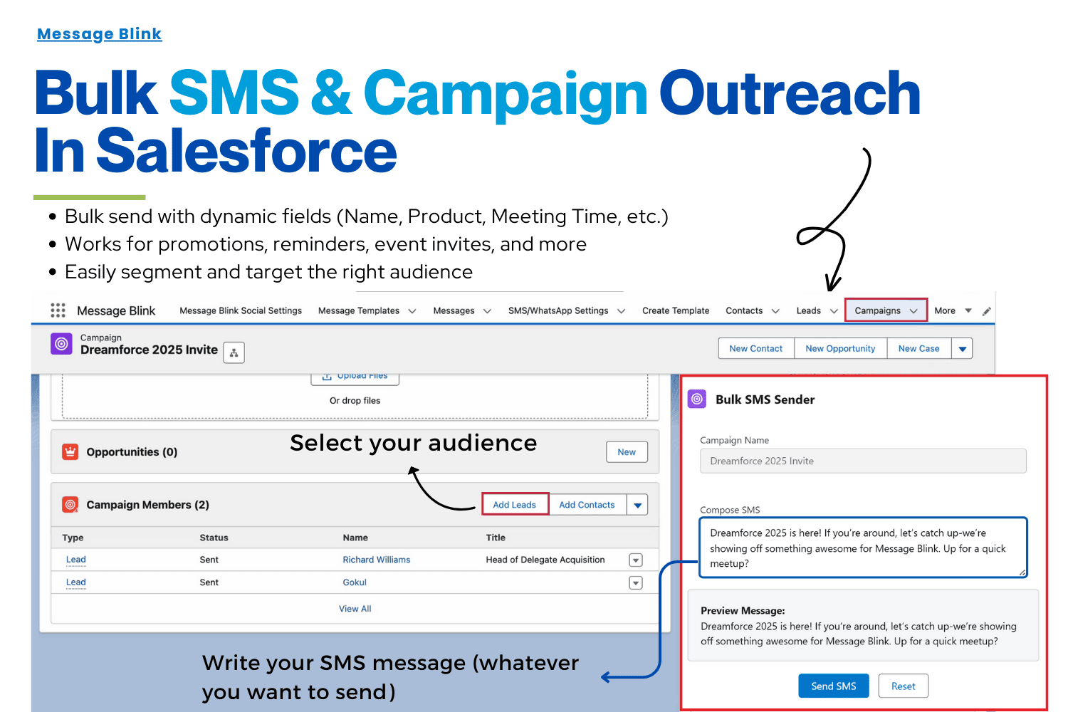 Message Blink- Salesforce SMS Messaging App