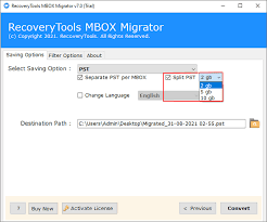 RecoveryTools MBOX to PST Converter