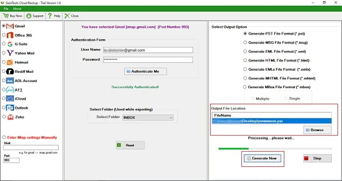 GainTools Office 365 Backup Tool