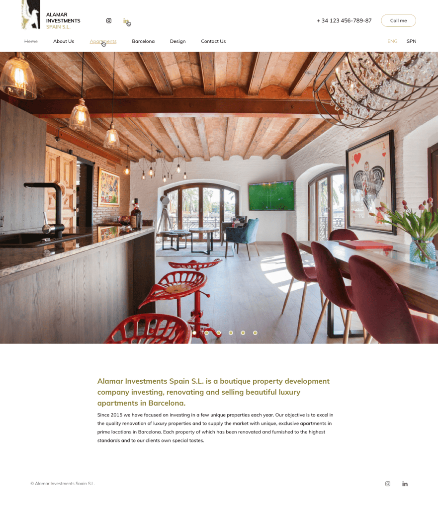 Export sales and marketing website for Barcelona property developer
