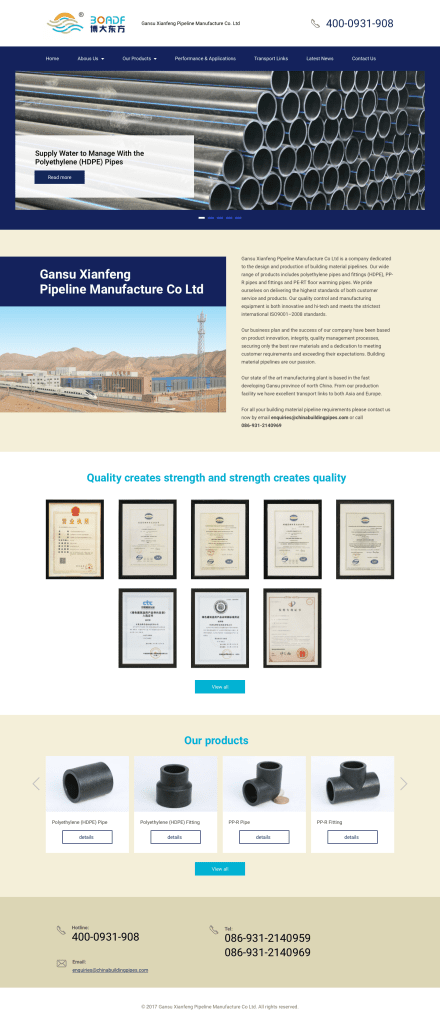 export website design